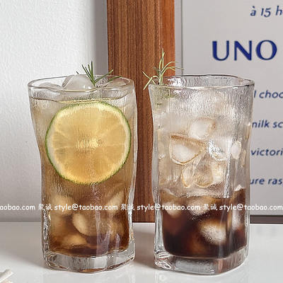 Niche InS-style irregular twisted cups, iced Americano latte coffee cups, rain mist glass cups, juice cups, cold drink cups