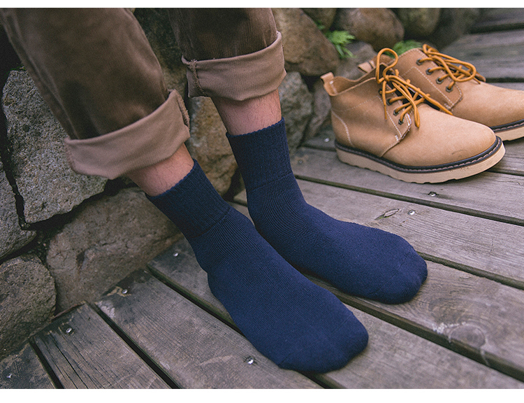 Vớ cotton mùa đông dày nam vớ cotton terry mùa đông cộng với nhung siêu dày khăn ấm vớ vớ cotton ống vớ nam tất vớ