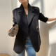 Black suit jacket female small high-end design sense niche loose temperament suit autumn top jacket trendy