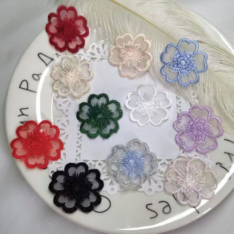 Organza Lace Multi-Color Small Hole Decoration Versatile Patch Clothing Mosquito Net Decoration Repair Hole Embroider Flowers