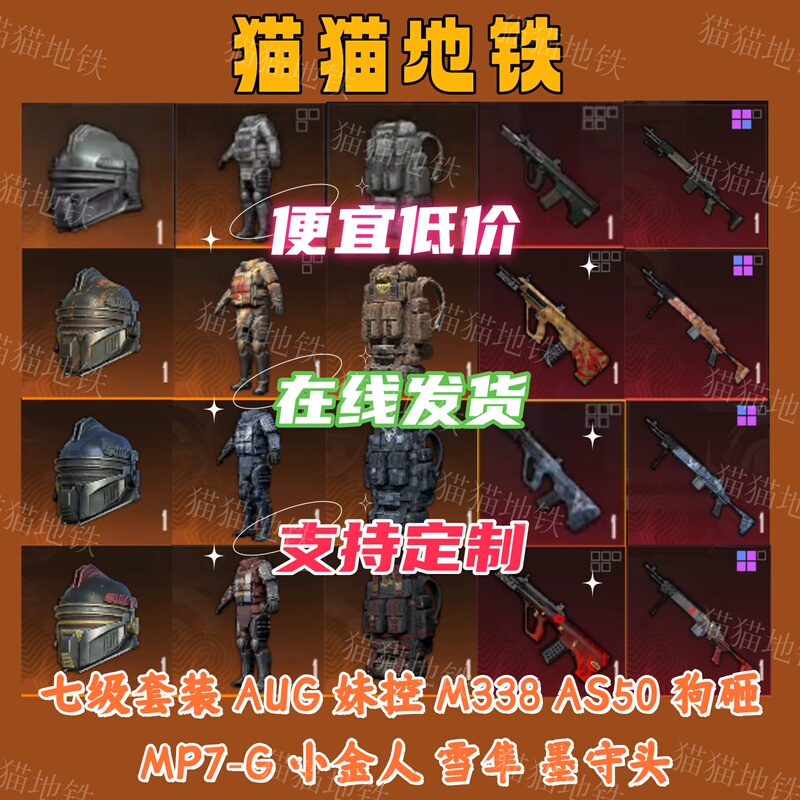 Peace Elite Metro Royale Equipment Level 7 Xuanyuan Armor Set Aug Red Sky Iron Claw Mei Control 338 Snow Falcon Ink Guard