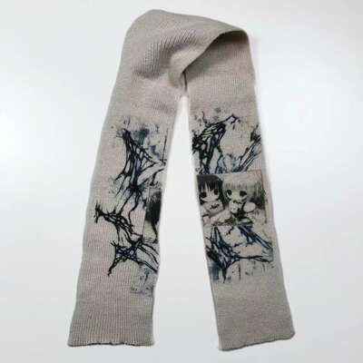 WEBBAR Visual Subculture 2D Milk Tea Color Warm Autumn and Winter Scarf NO.160-x