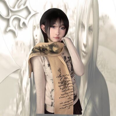 webbar Original Autumn and Winter 2D Subculture Cartoon Warm Khaki Scarf NO.156-X