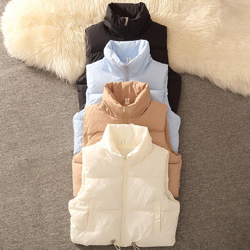 Short down Cotton Vest Jacket for Women, 2025 Winter New Style, Petite Vest for Students, Outerwear