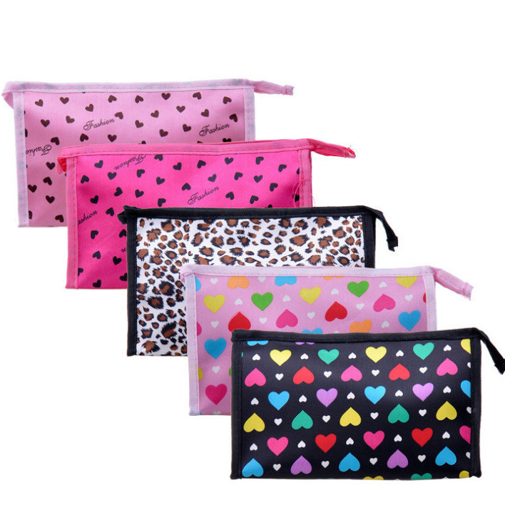 Automatic batch fashion cosmetic bag tote bag Washing cosmetics bag Canvas folding zipper storage bag