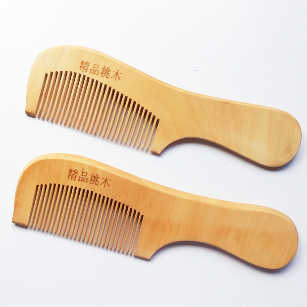 Automatic wholesale anti - static without hurting hair with peach comb large natural health care wood comb