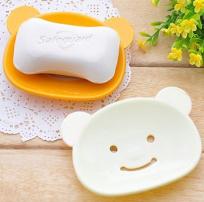 Automatic Wholesale Cute Cartoon Bear Soap Box Monolayer Soap Dish Soap Dish