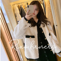RIXO HRNERS осенне-зимняя высококачественная маленькая ароматная бархатная куртка из ягненка женская свободная утолщенная теплая куртка-топ