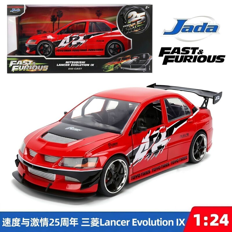 Jada Fast and Furious 25Th Anniversary Mitsubishi Lancer Evolution Ix Alloy Car Model 1:24