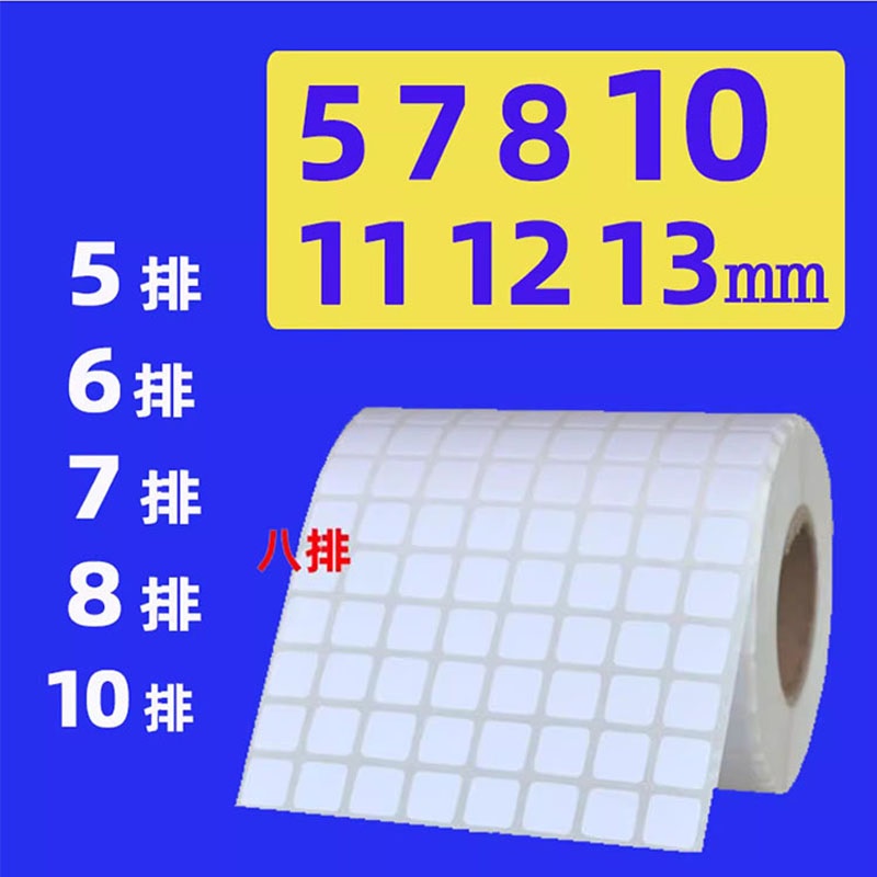 Small Label Paper 5X5 6X6 7X7 8X8 9X9 10*10 10*5 11X6Mm 0.5cm 1cm