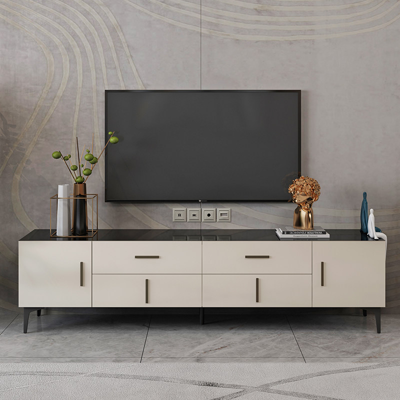 Italian minimal rock TV cabinet tea combination modern minimal paint Nordic cabinet light luxury post-modern furniture