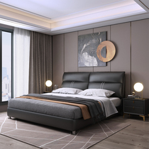 Nordic Wood cloth bed simple modern master bedroom double bed small apartment removable cloth bed soft storage wedding bed