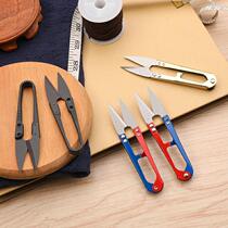 Hawk Hawk Handle Slide Cross Embroidery U - shaped small scissors household cut handmade special tailor high carbon gauze cut