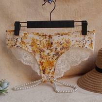 Export Europe and the United States foreign trade original single underwear Female seduction Lace mesh yarn large size medium low waist high quality briefs