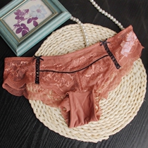 Export Europe and the United States foreign trade original single underwear briefs Lace edge women seduction sexy mesh transparent hollow youth