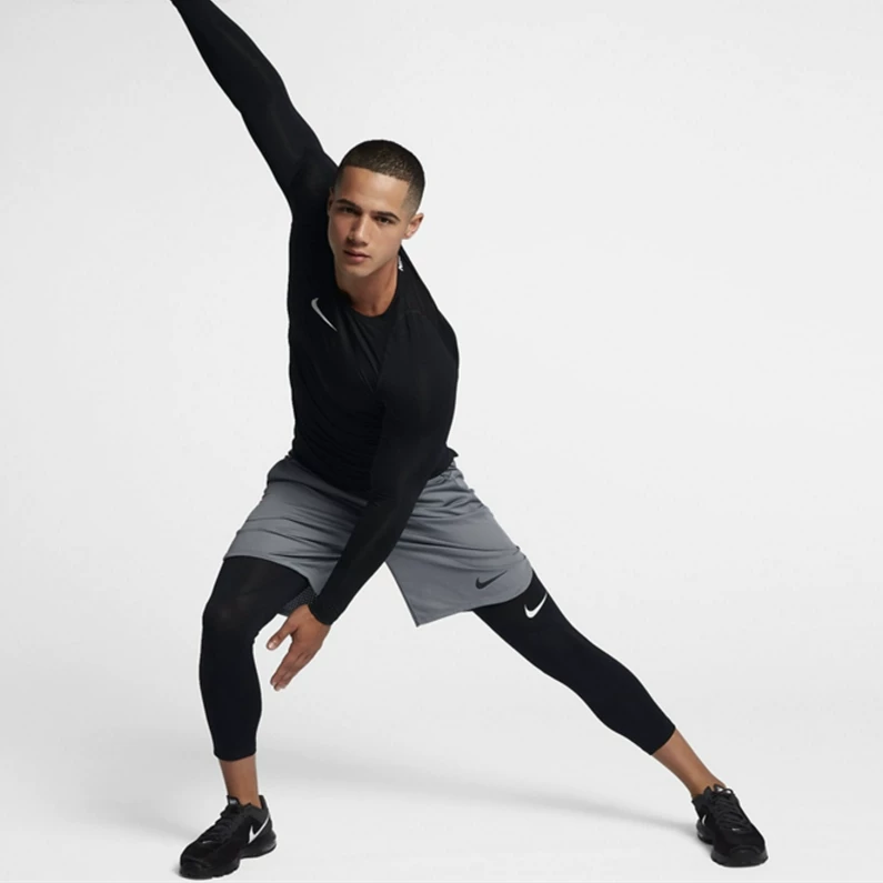 Nike, чарлот Тильбери, баскетбол спортивной быстрой сушки дышащая длинный рукав для тренировки в спортзале, обтягивающий