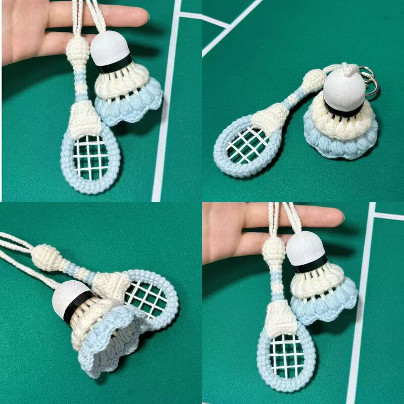 Badminton Pendant Ornament Finished Product DIY Keychain Badminton Bag Ornament Creative Handmade Woven Finished Product Gift
