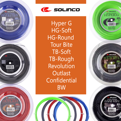 SOLINCO Теннисная леска Solinco Hyper G из полиэстера Леска из полиэстера в форме цыплёнка, целый комплект, свободная леска для тура, прикусная леска