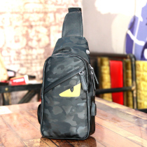 Printed camouflated chest bag Waterproof Slanted Satchel Korean version Tide Card Oxford Canvas Abrasion Resistant Light Mens Chest Front Small Backpack