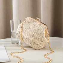 Petit sac en dentelle de paille pour femmes petit sac à bandoulière tissé frais sac à bandoulière doré nouvelle collection été 2022