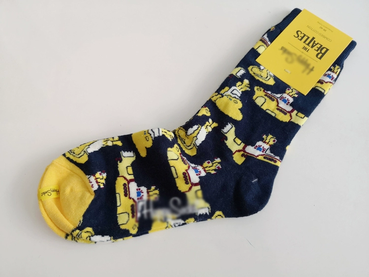 [Đồ đôi dành cho nam và nữ] Mẫu tất hợp tác có giới hạn của The Beatles Cotton Ladies Flower Socks cho nữ - Bít tất nữ