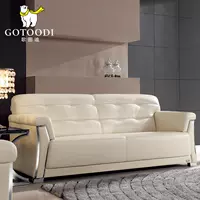 Sofa văn phòng cổ điển đơn giản kinh doanh hiện đại da parlor ba người sofa văn phòng kết hợp bàn cà phê - Nội thất văn phòng bàn làm việc văn phòng đẹp