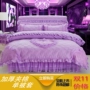 Chăn ren ba bốn bộ đơn dễ thương kiểu công chúa châu Âu kiểu giường cotton tinh khiết đôi đơn giường 1,5 / 1,8m - Quilt Covers 	chăn phao siêu nhẹ	