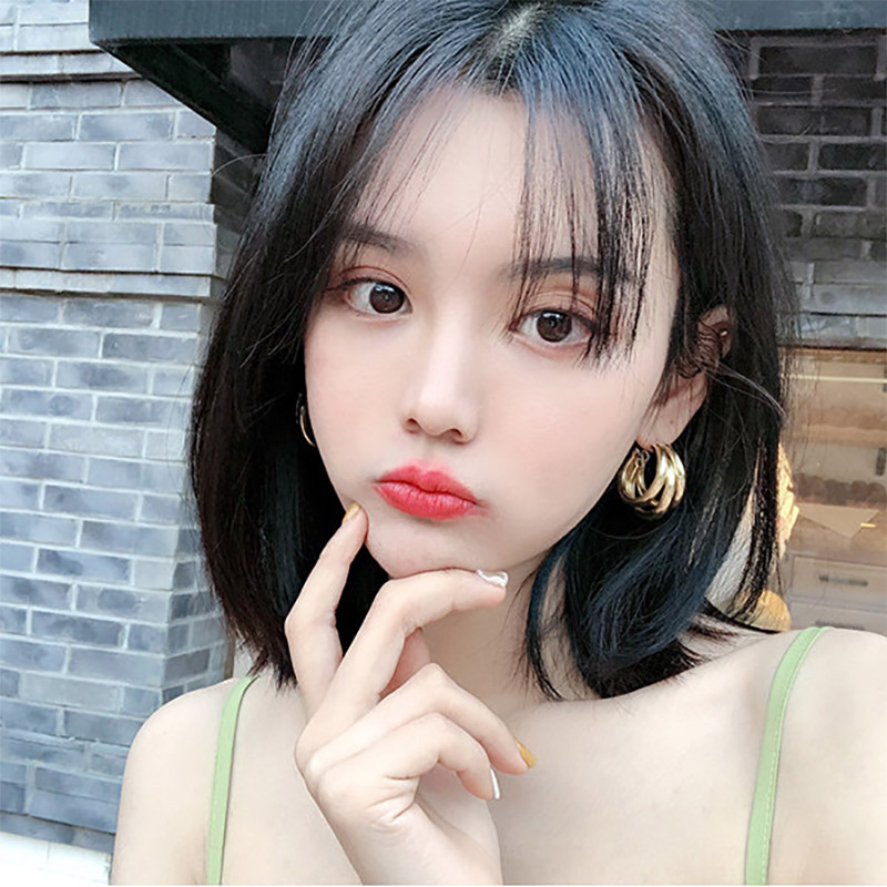 Korean metal-sensitive earring circle ring ring earrings in Europe and America temperament tide personality design