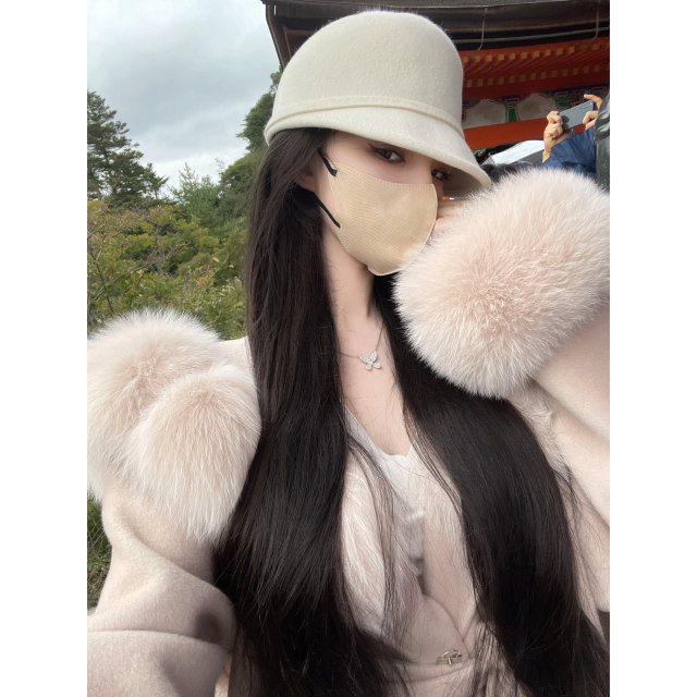 POET WONG【精灵狐】超重磅!!娇宠千金感大狐狸毛领100羊毛双面呢