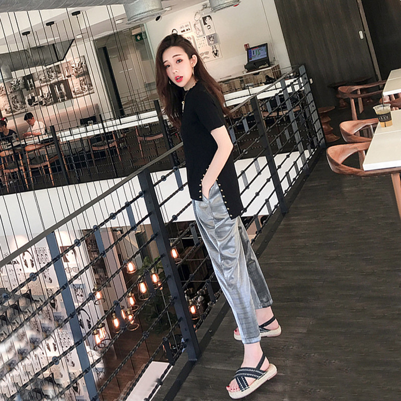 High-waisted two-piece Western style street shooting age-reducing wide-leg pants suit goddess net red 2022 new female summer cool small fragrance