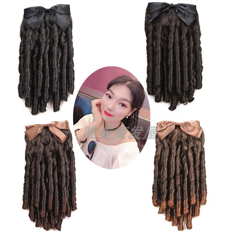 Bow Princess roll Palace Roll Republic of China retro fritters roll Photo Studio Stage out play wig