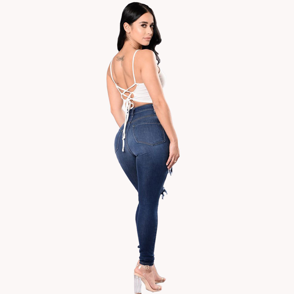 Frau Täglich Strassenmode Einfarbig In Voller Länge Jeans display picture 4