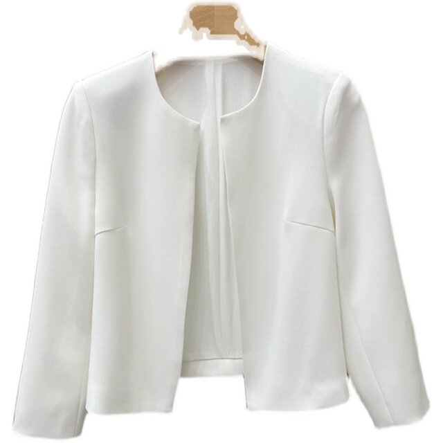 King's best stuff!!!! High-end simple white acetate suit short jacket women's loose suit air-conditioning shirt