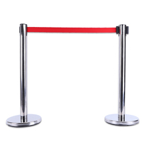 3 Rice railing bar seat isolation belt stainless steel telescopic queue guardrail telescopic belt bank cordon fence
