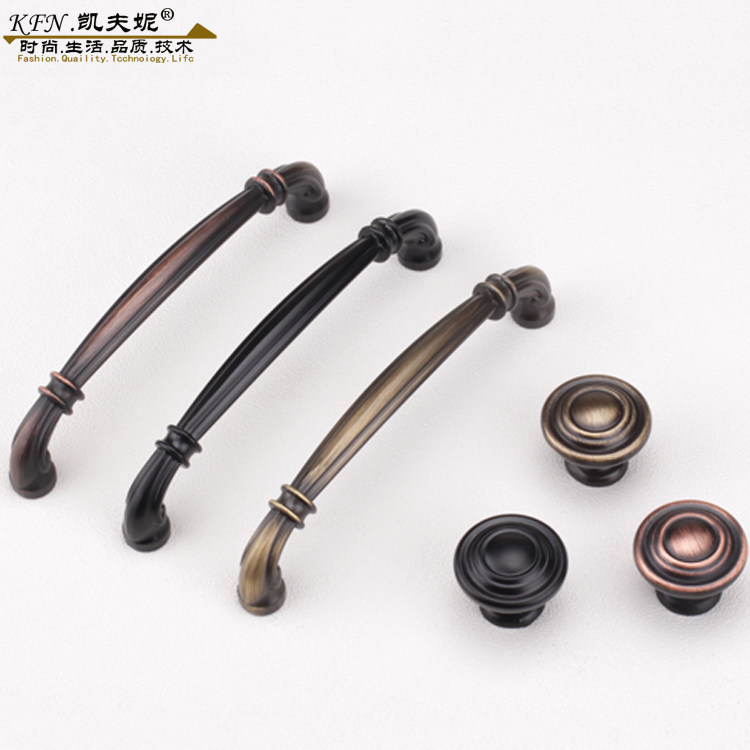 American black small handle European simple overall cabinet handle Antique cabinet door handle Bronze drawer handle