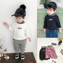 Baby T-shirt 2020 mens deep autumn new high neck striped base shirt baby long sleeve top children thick tide