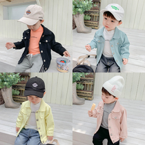 Boy denim jacket 2020 autumn new solid color wild baby top baby foreign style tide clothes childrens clothes