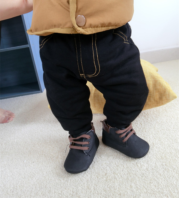 Quần bé quần mùa đông cộng với quần nhung ấm Quần thường quần bé trai bé trai quần jeans dày quần trẻ em - Quần quần cotton bé trai