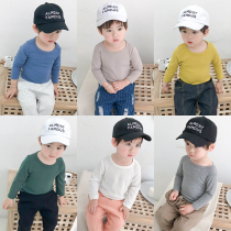 Baby T-shirt 2020 Autumn new solid color comfortable top baby base shirt boys tide clothes childrens clothes tide