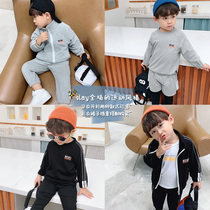 Boy set 2021 Spring and Autumn New Baby foreign style two-piece baby handsome clothes childrens sportswear tide