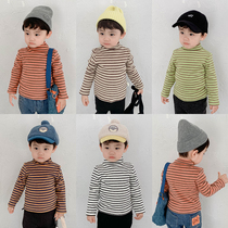 Childrens base shirt winter new velvet warm boys long-sleeved T-shirt baby turtleneck top baby tide