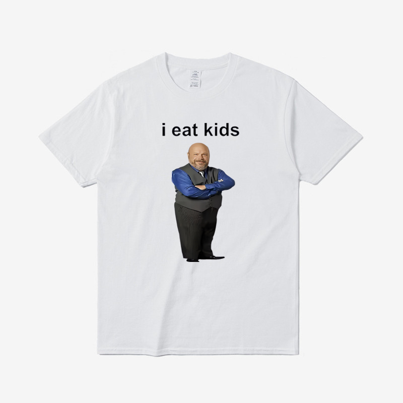 Burton I Eat Kids Printed T-Shirt, Round Neck, Fashionable Short Sleeves, Loose and Versatile, Suitable for Both Men and Women