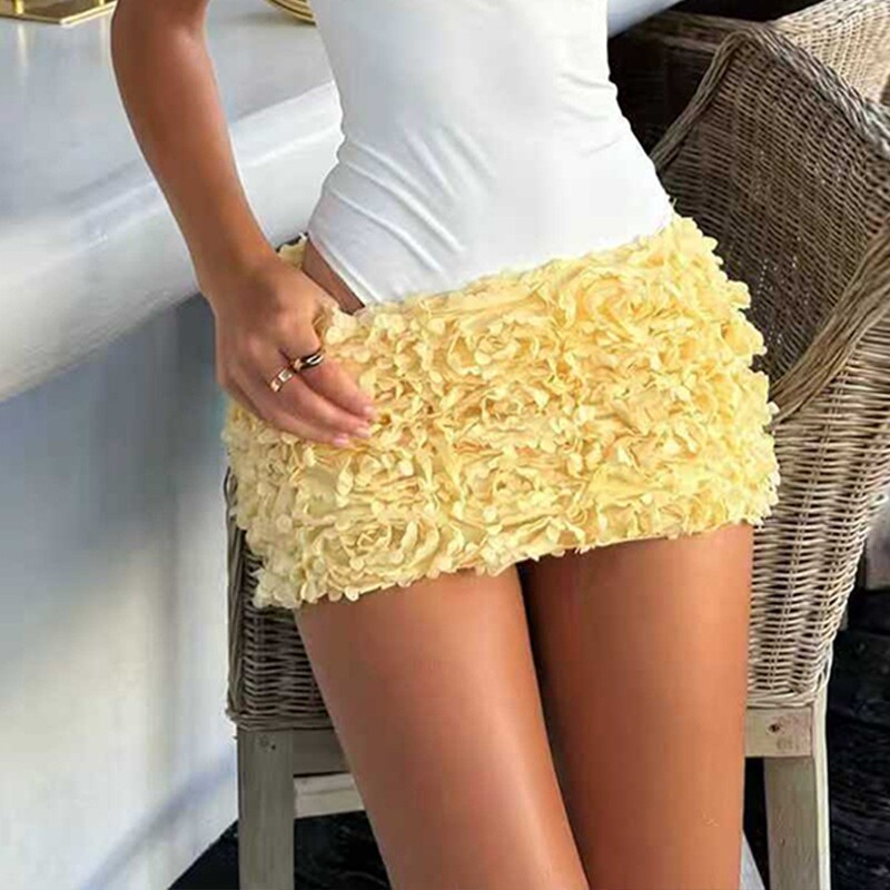 32810Dby Amazon's Hot-Selling 2025 Autumn New Product Slim-Fitting Hip-Hugging Low-Waist Three-Dimensional Decorative European and American Style Women's Skirt