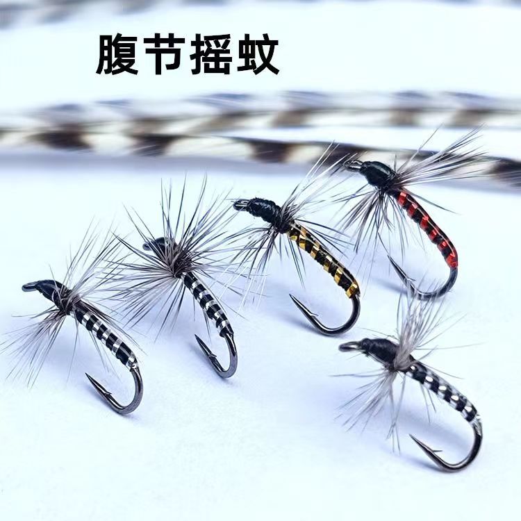 New Fly Hook Grifis White Striped Cocked Mouth Micro Object Horse Mouth White Striped Insect Hook