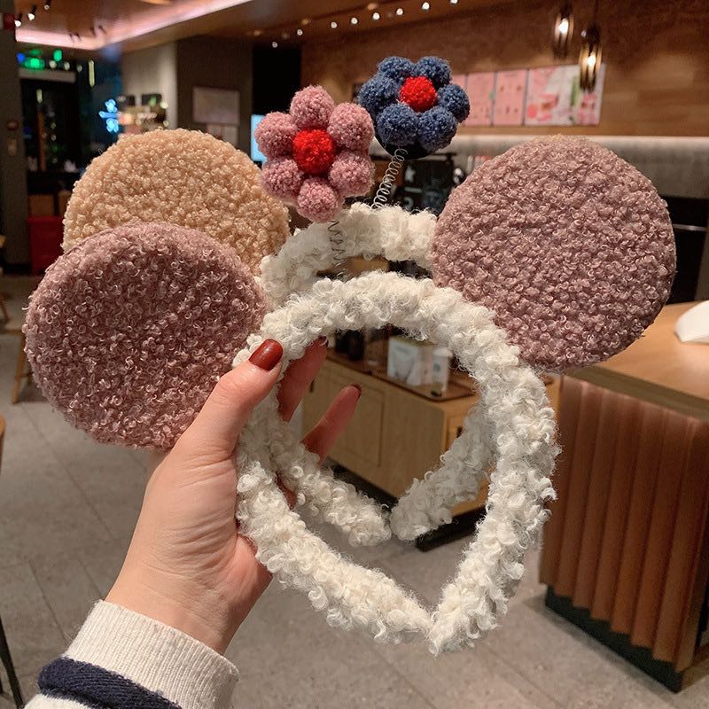 Reward price cartoon cute three-dimensional flower headband ins net red selling cute bear ears face wash headband hair accessories