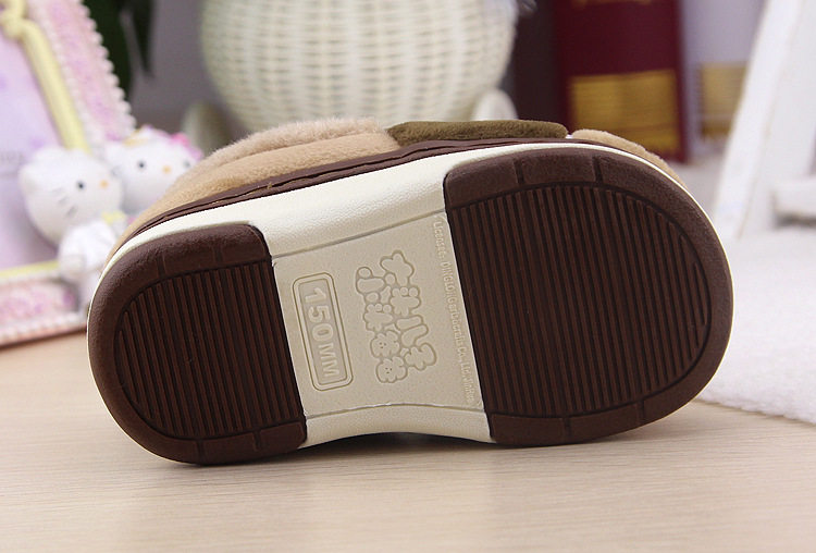 Pantoufles enfants en suède pour hiver - semelle caoutchouc - Ref 1004868 Image 27