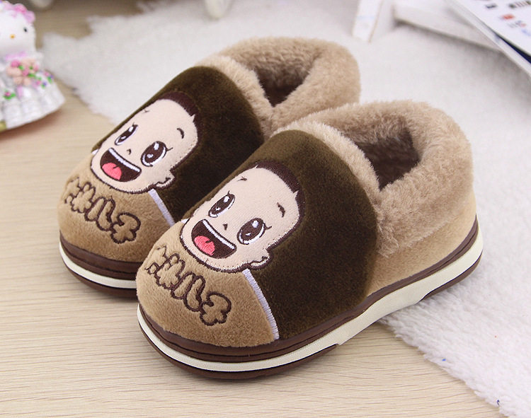 Pantoufles enfants en suède pour hiver - semelle caoutchouc - Ref 1004868 Image 23