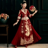 Брак, брачная пара драконов и платье Феникса xiuhe Service невеста