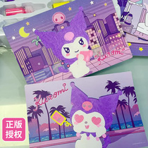 Sanrio crystal sand painting childrens colored sand girl diy handmade toys Kurome scratch-off color scratch-off paper