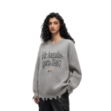 Демисезонный трикотажный свитер подходит для мужчин и женщин для влюбленных, в американском стиле, принт